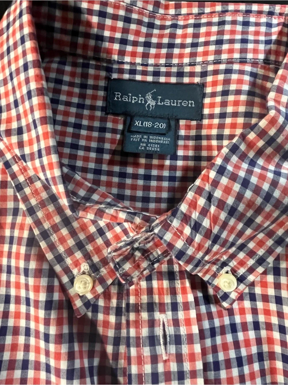 Ralph Lauren Red & Blue Plaid Button-Down Shirt